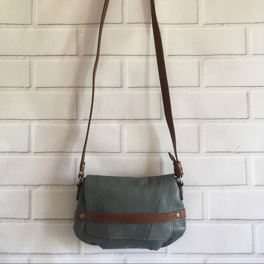 Ellington Mini Leather Flap Crossbody Bag Gray